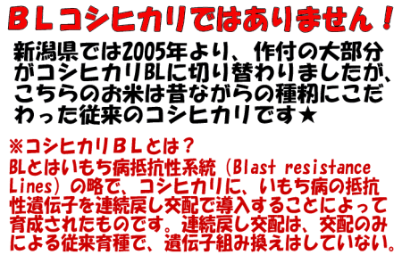 コシヒカリＢＬではありません！